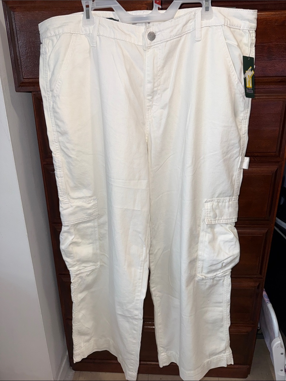 Men's cream  Cargo Pants - Classic Utility Style